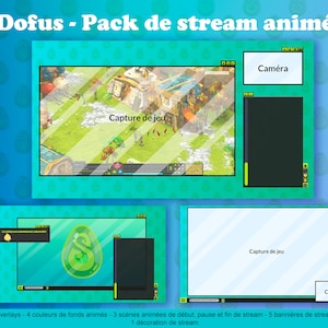 Dofus – Twitch Animated Streaming Pack – Overlays – Animated Scenes – Fully Customizable + Detachable Elements – Temporis