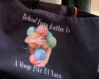 Bolsa grande para proyectos de tejido / Bolsa de fin de semana