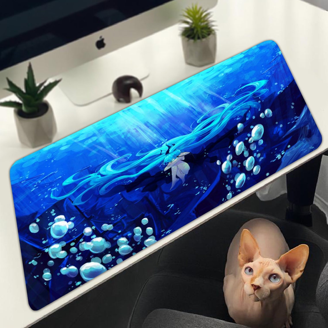 Miku Hatsune Mouse pad Anime Mouse Pad Anime Large Mouse Etsy