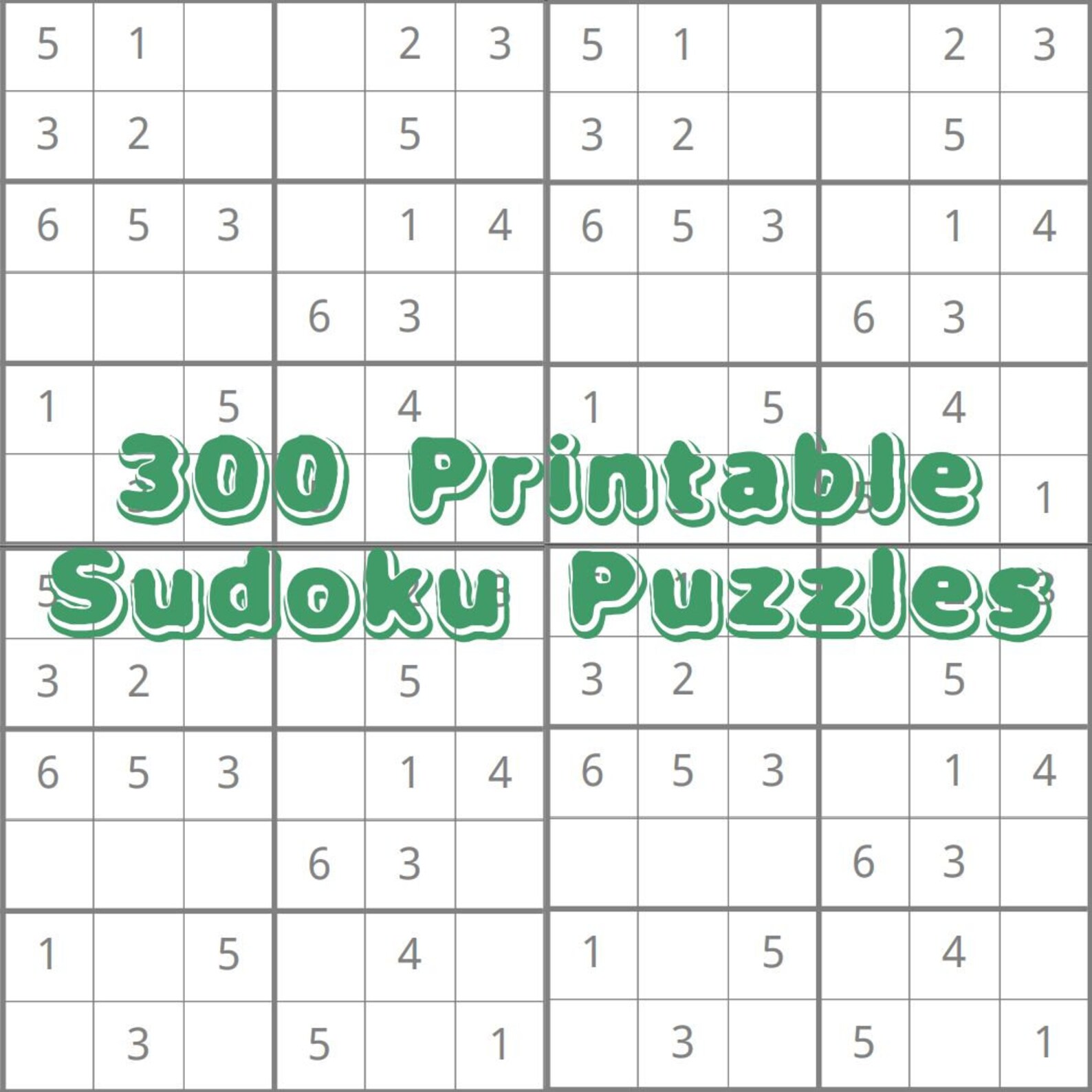300 printable 6x6 sudoku puzzle grids with answer key
