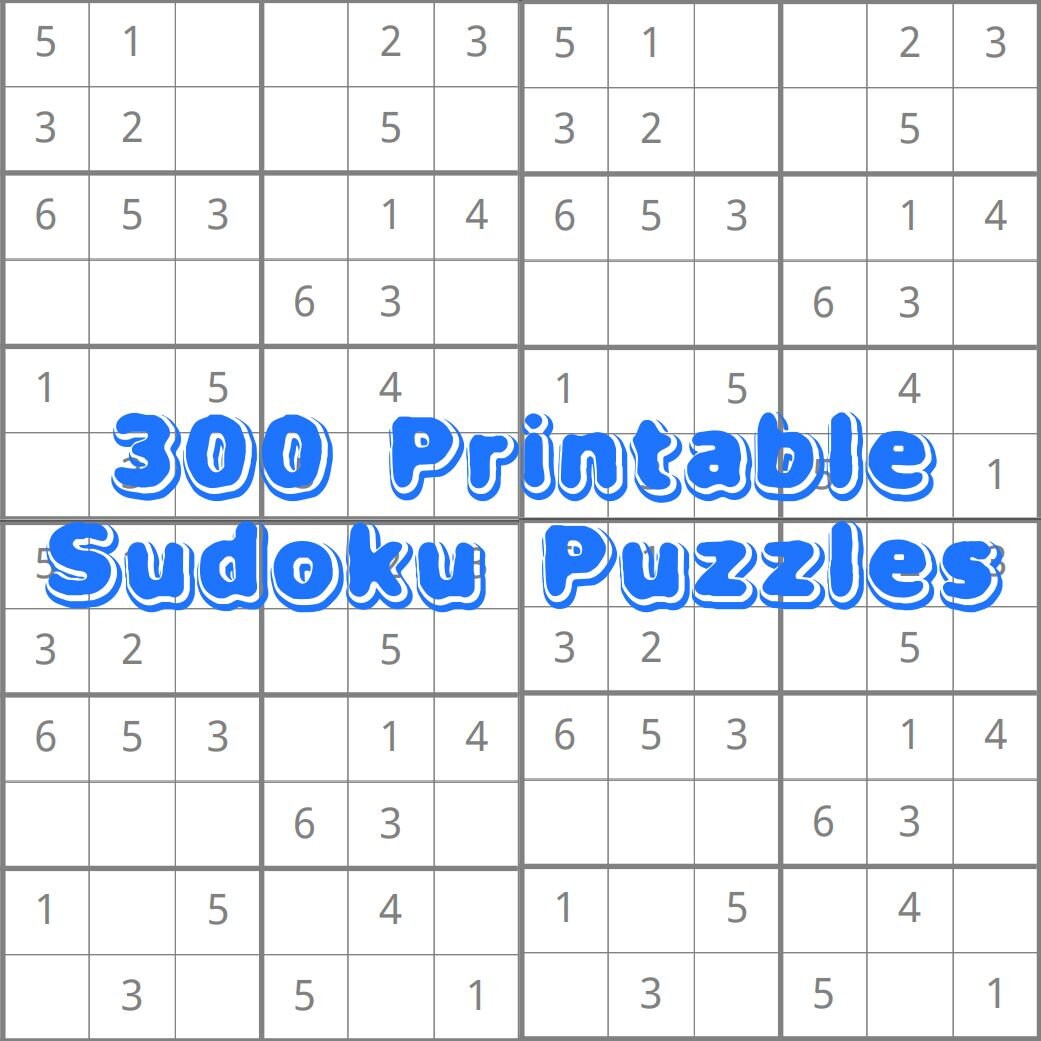 300 Printable 6x6 Sudoku Puzzle Grids With Answer Key VOLUME Etsy