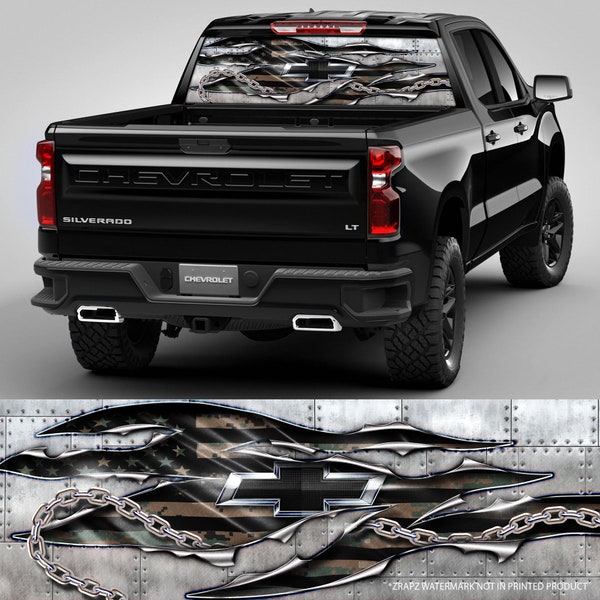 Rear Window Flag Decal Silverado - Etsy