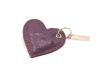 Genuine Ostrich Leather Heart Charm