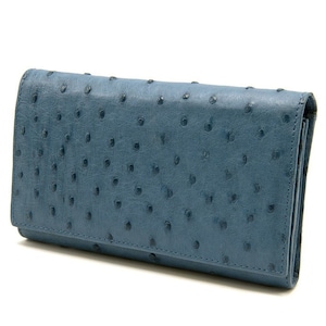 Grand portefeuille classique en cuir d'autruche