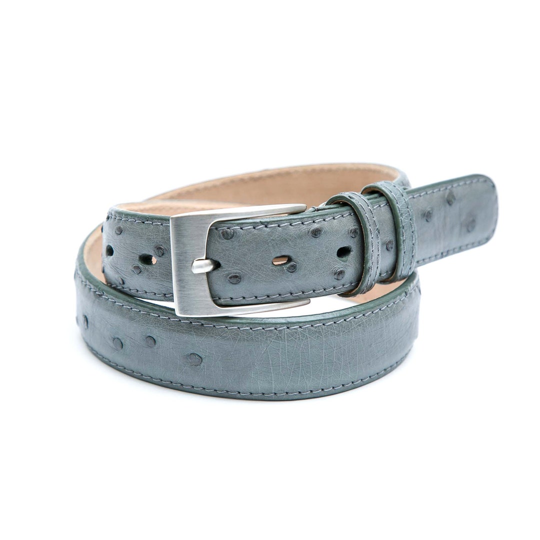 Belvedere Ostrich Quill Belt - Brown Leather
