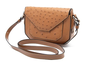 Cape Satchel Ostrich Leather Bag