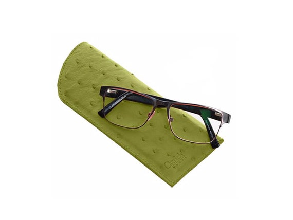 Genuine Ostrich Leather Glasses Case