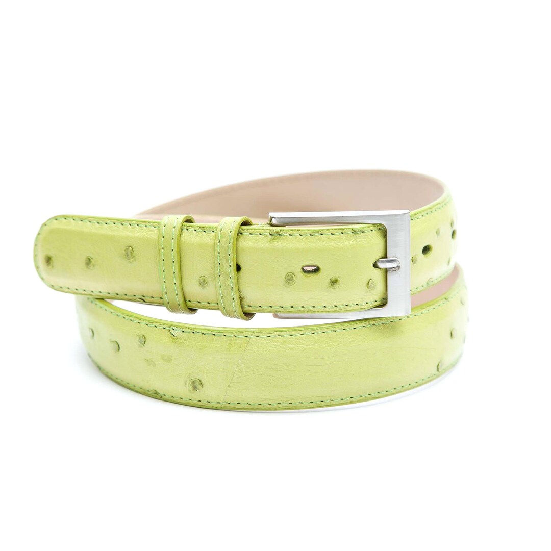 Belvedere Ostrich Quill Belt - White Leather main image 1