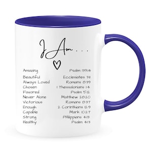 I Am Coffee Mug, Christian Mug, Inspirational Mug, Daily Affirmation, I Am Mug, Religious Mug, Mug Bible Verse, Mugs Motivational