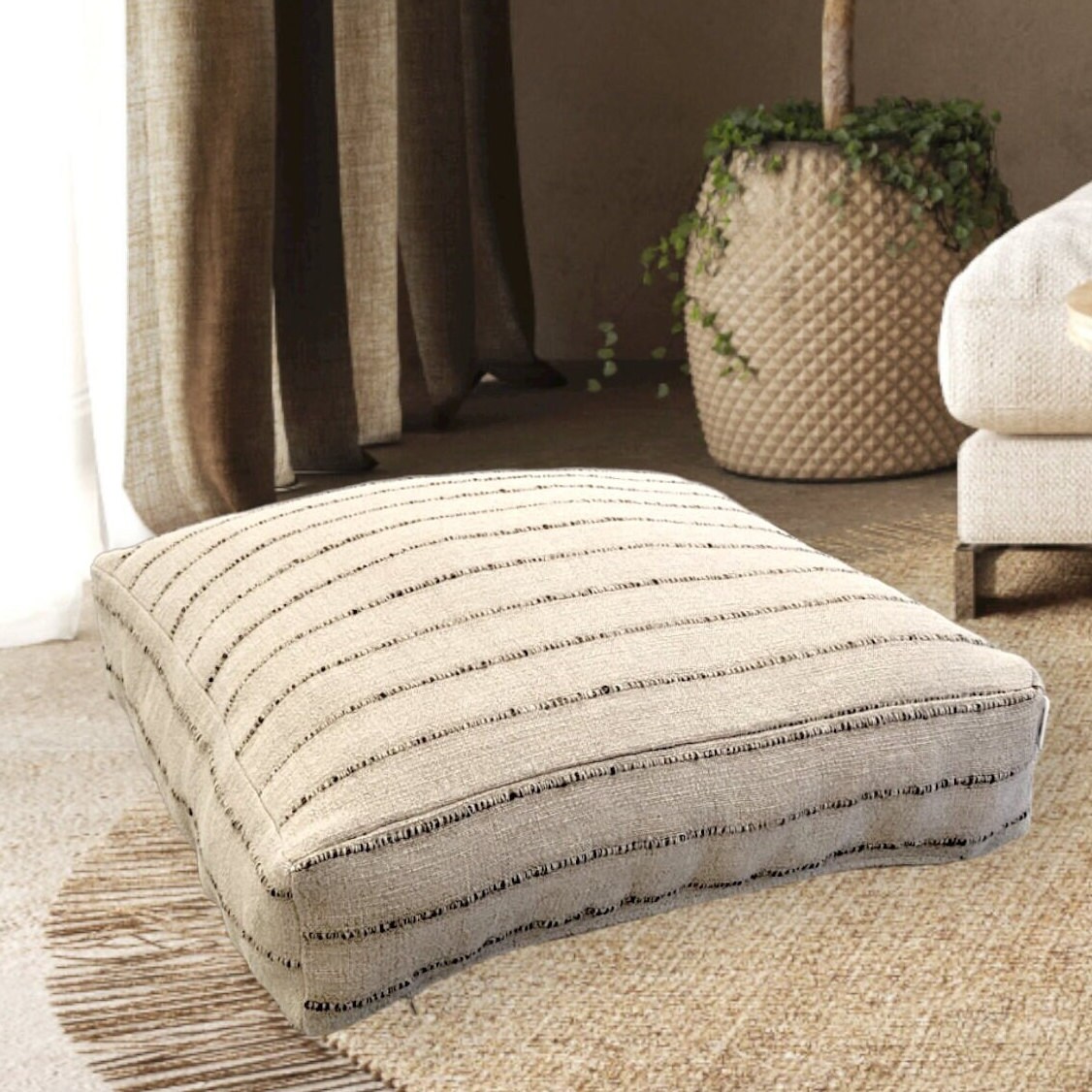Nomad Floor Cushion Minimal Ottoman Pouf Floor Pillow Seat Etsy