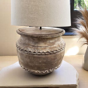 Gaze no.737 - Large Terracotta table lamp - Large ceramic table lamp