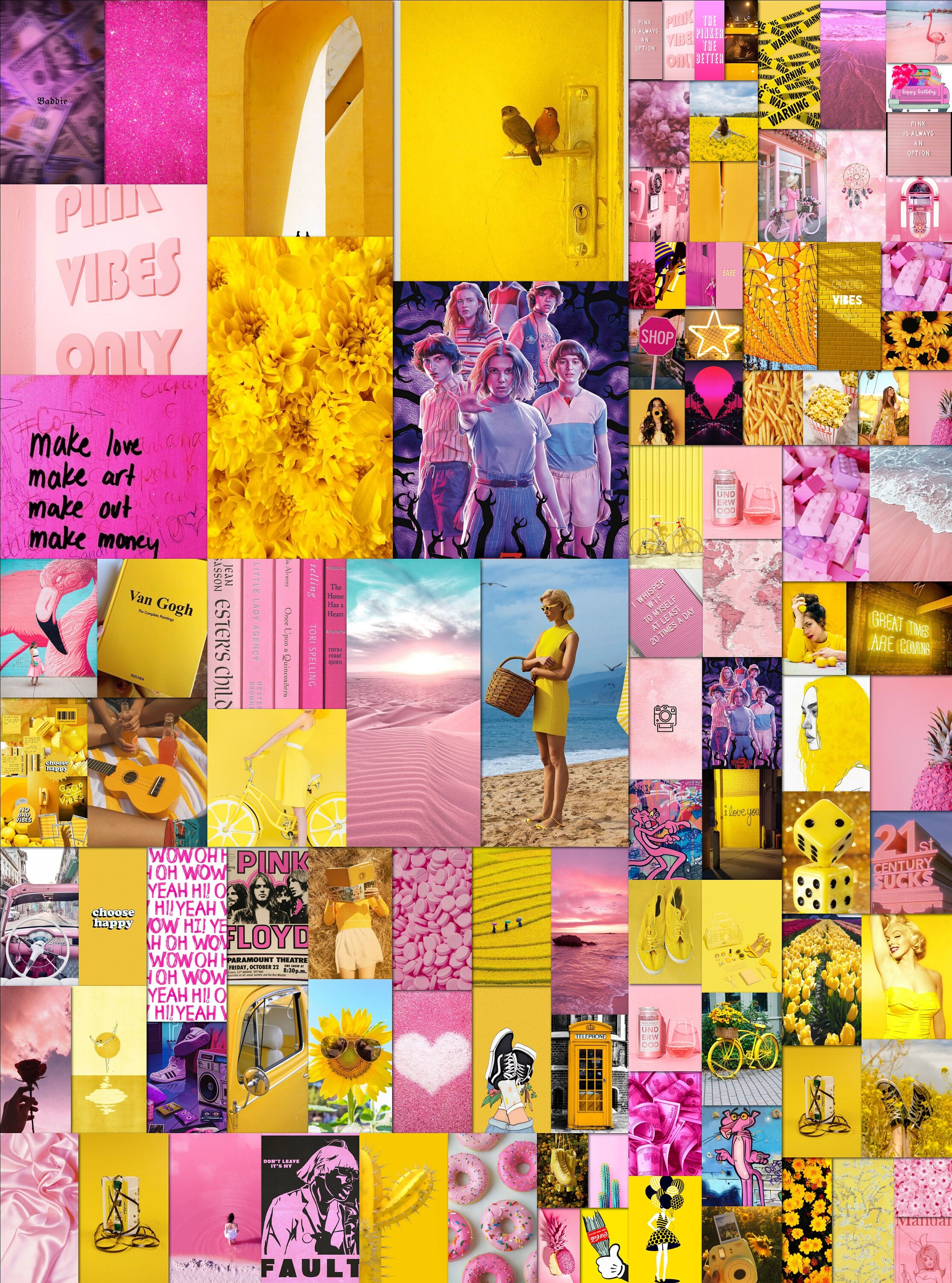 Pink Yellow Collage Kit Photo Collage Fashion Collage Kit Etsy