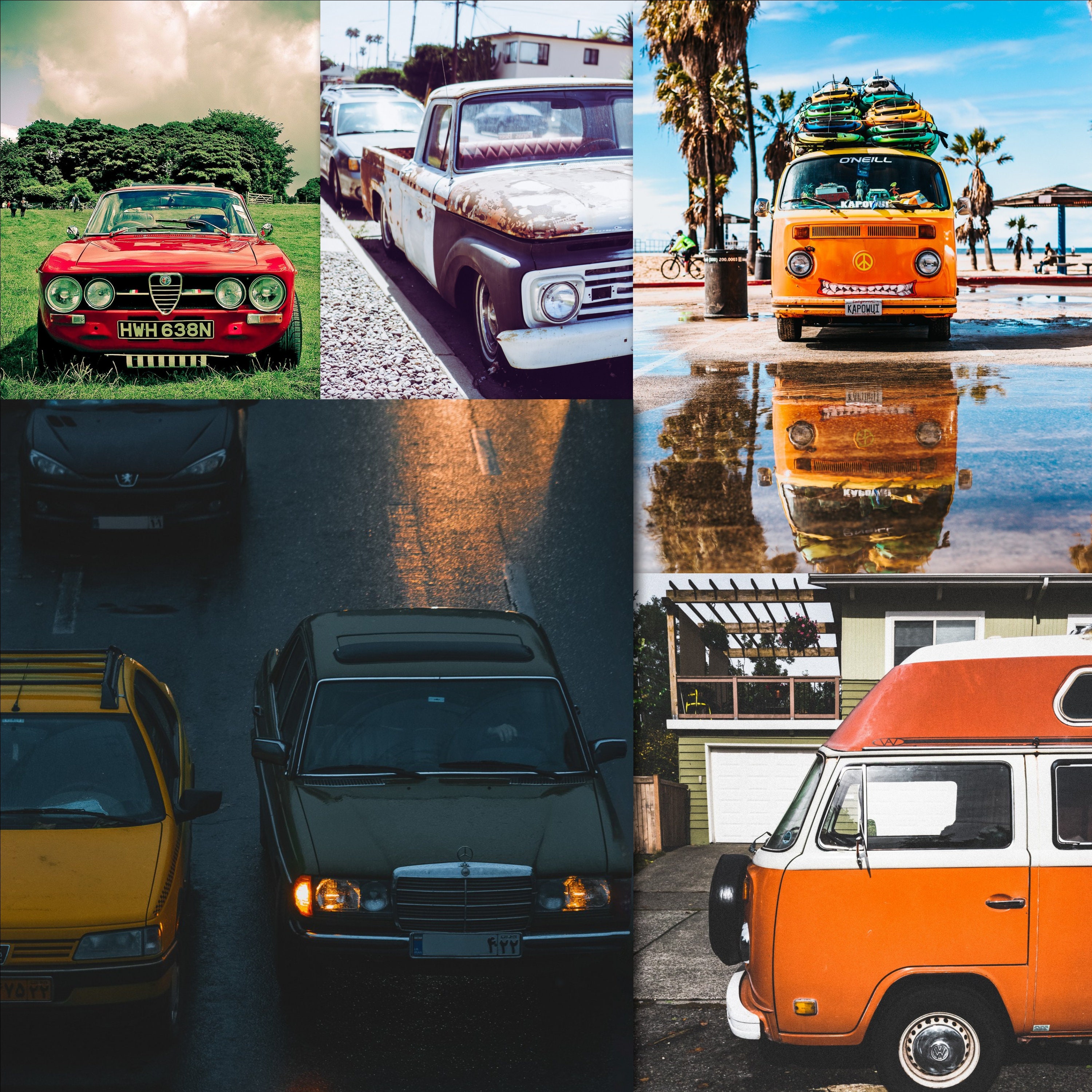 Vintage Car Prints Collage Kit Vintage Car Photos Retro Etsy