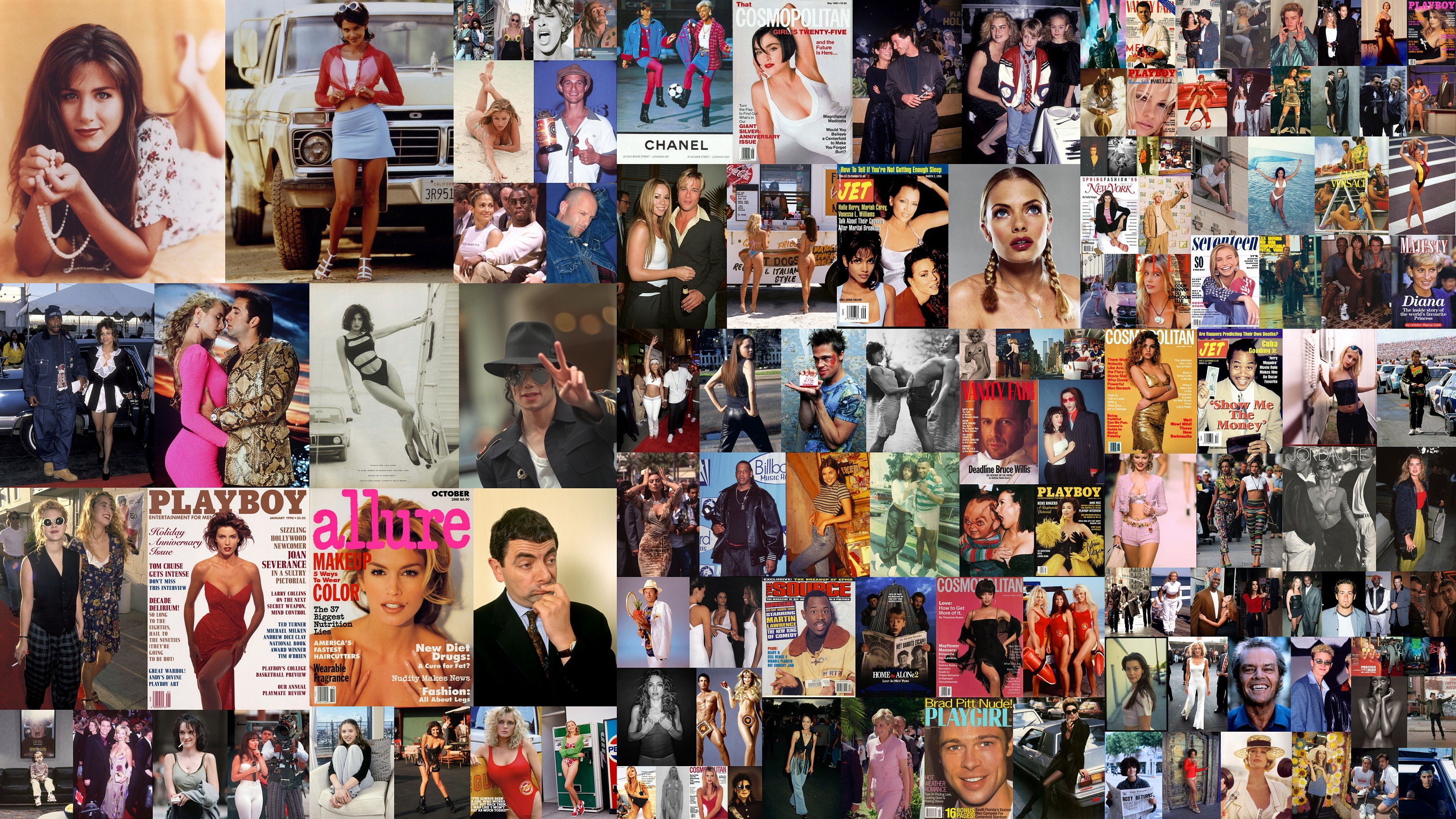 90s Wall Collage Kit Retro Wall Decor Celebrities Wall Art Etsy