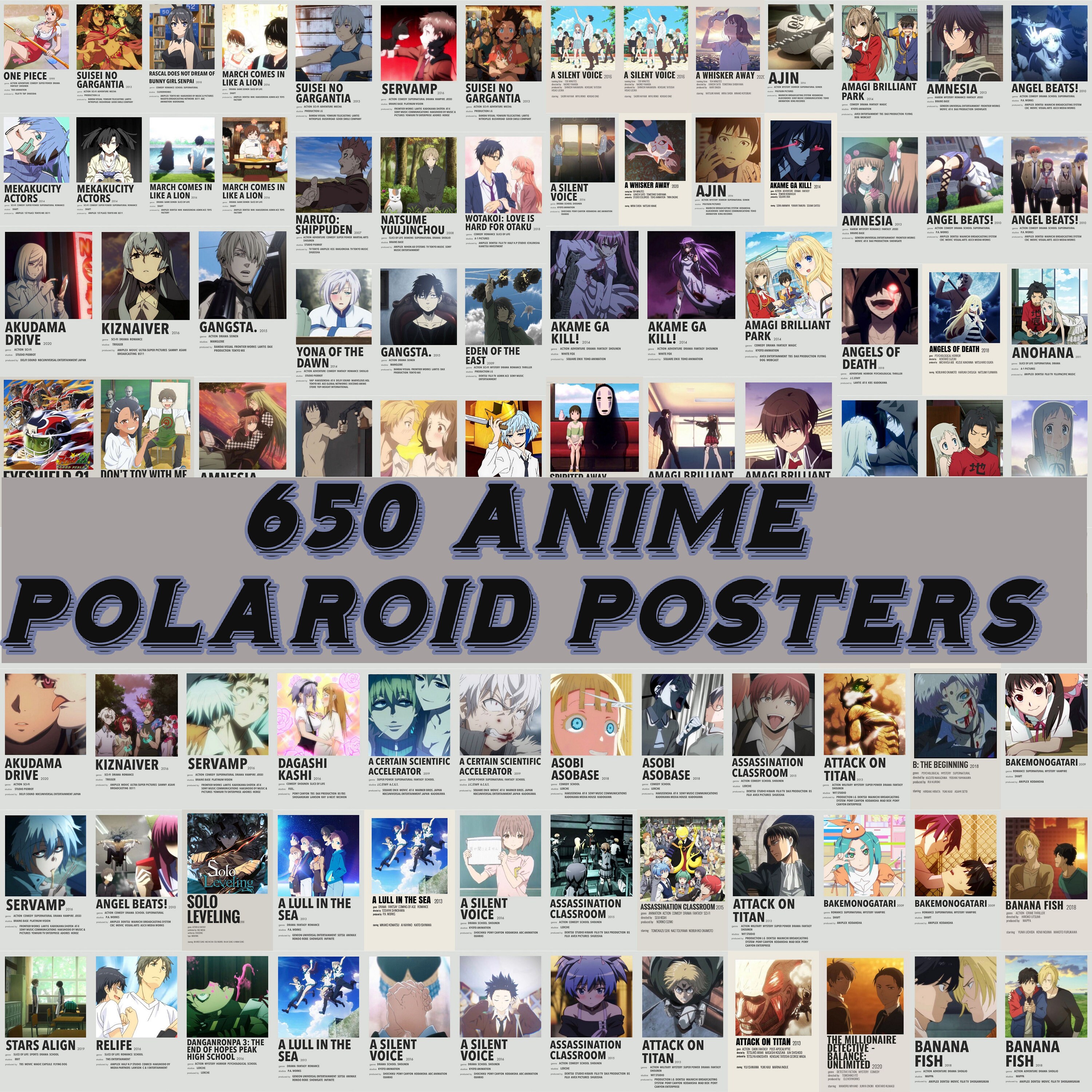 Anime Polaroid Posters | Anime Collage Kit | Minimalist Anime Posters…