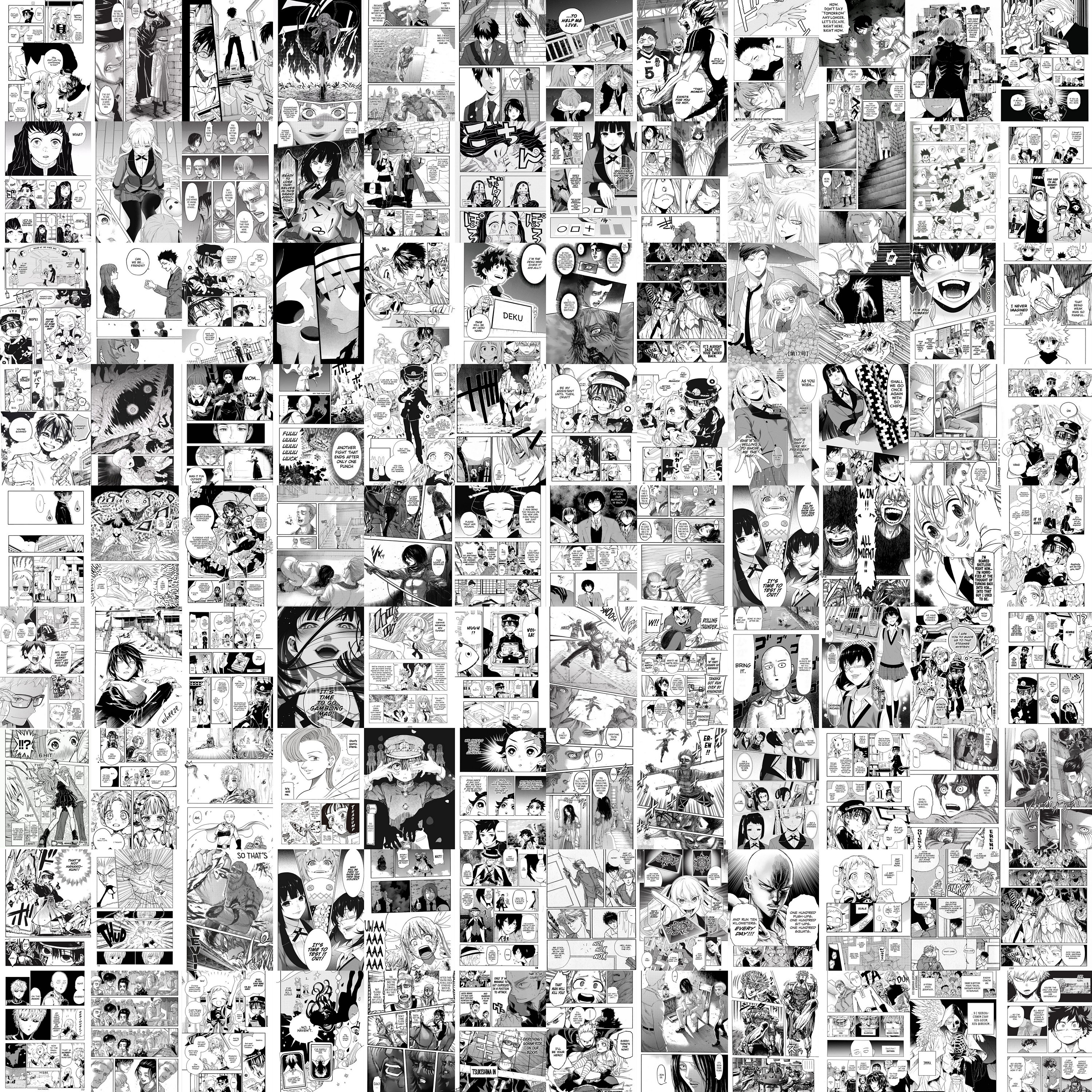 PRINTED 144 PCS Manga Panel Wall Collage Anime Wall Collage -  Israel