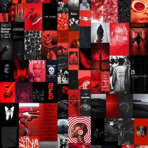 Red Wall Collage Kit Aesthetic Grunge Tumblr Decor Digital Etsy India