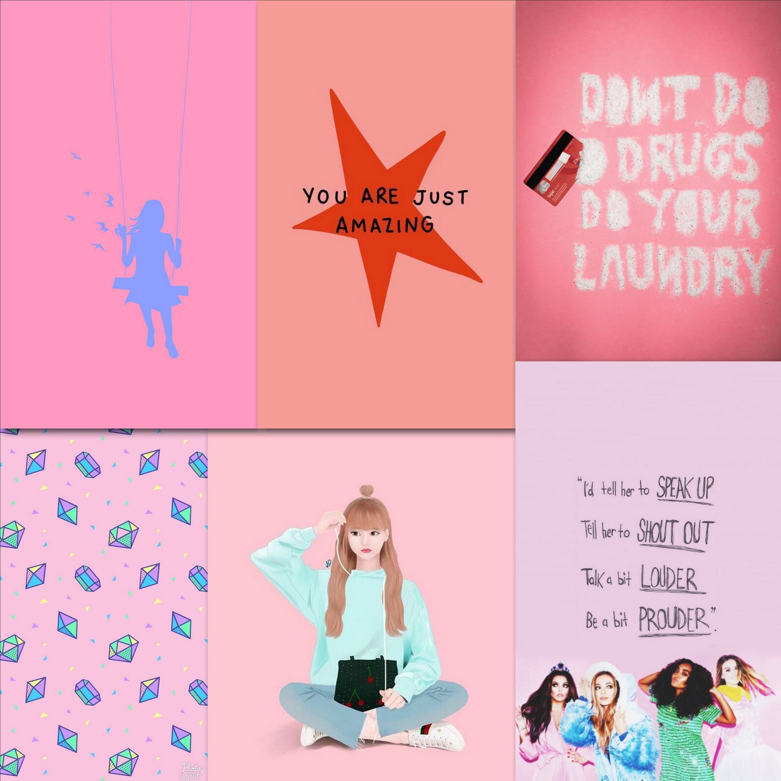 Girly Wall Decor Collage Kit Girly Wall Art Printable Pink Etsy