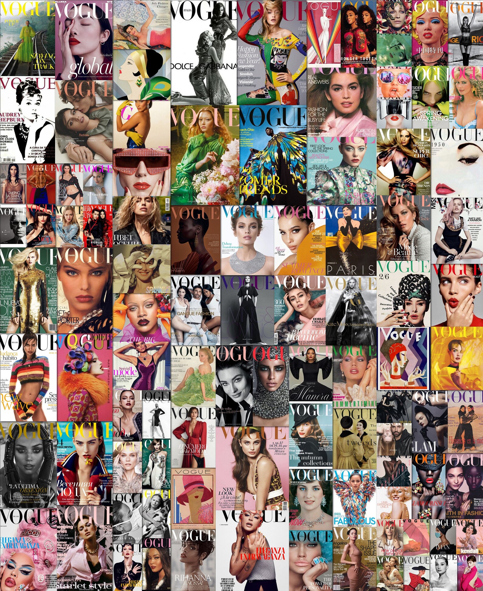 Vogue Collage Kit Vogue Magazines Collage Kit Vogue Covers Etsy