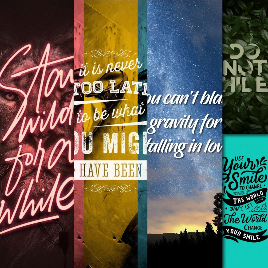 Zitate Wand Kunst Collage positive Zitate Collage Etsy