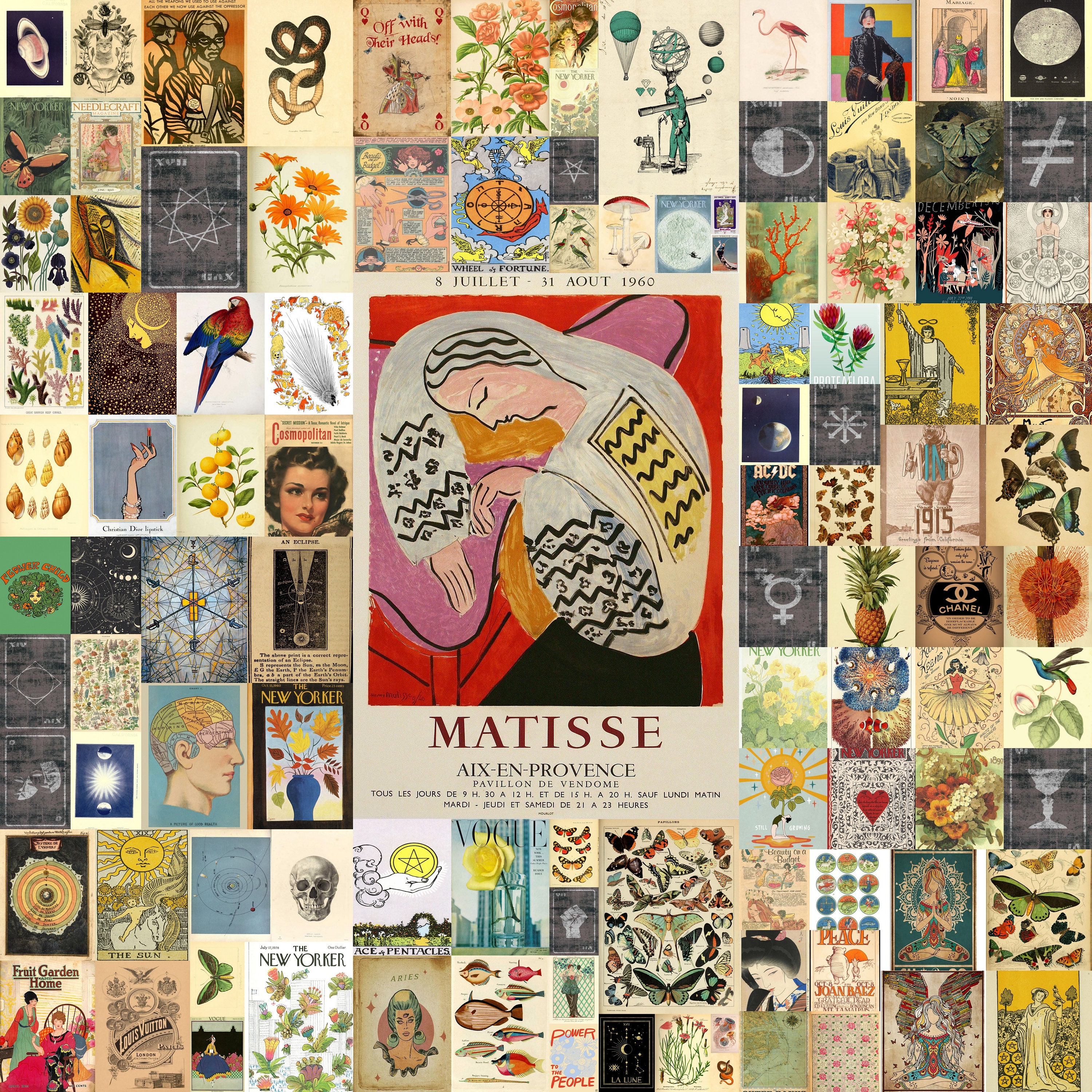 50X Vintage Wand Collage Kits Aesthetic Poster Art Postkarte Home Wohnen Dekor 