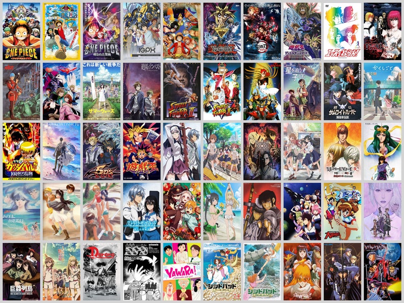 Anime Wall Decor Anime Movie Poster Anime Collage Wall Kit - Etsy