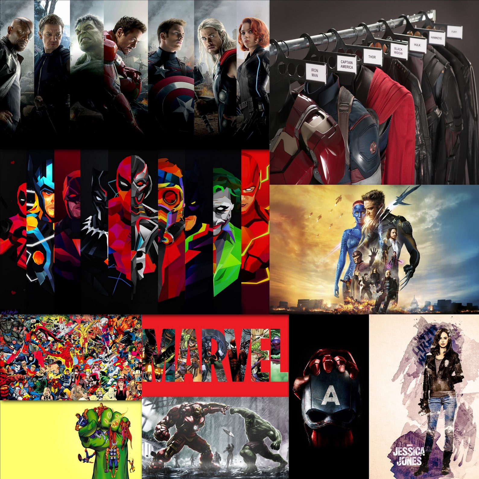 Marvel Wall Collage Kit Wall Decor Marvel Comics Art Etsy