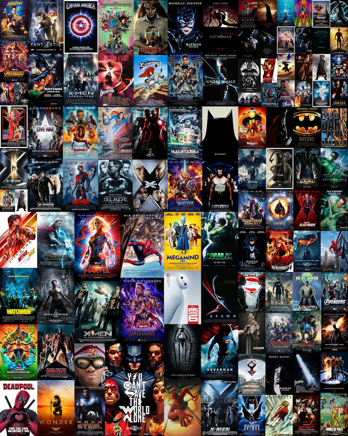 Superhero Movie Posters Wall Decor Marvel Poster Collage Kit Etsy