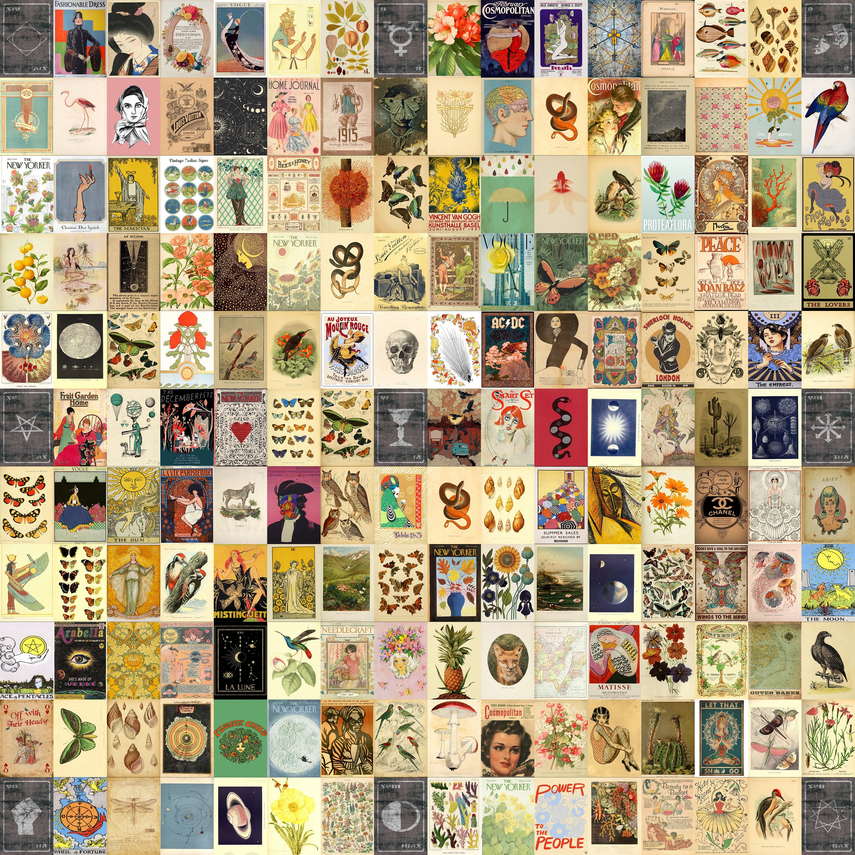 Vintage Posters Aesthetic Wall Collage Kit | Vintage Wall Decor | Aes…
