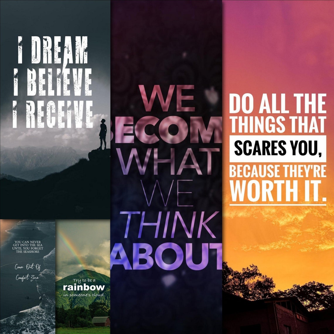Zitate Wand Kunst Collage positive Zitate Collage Etsy