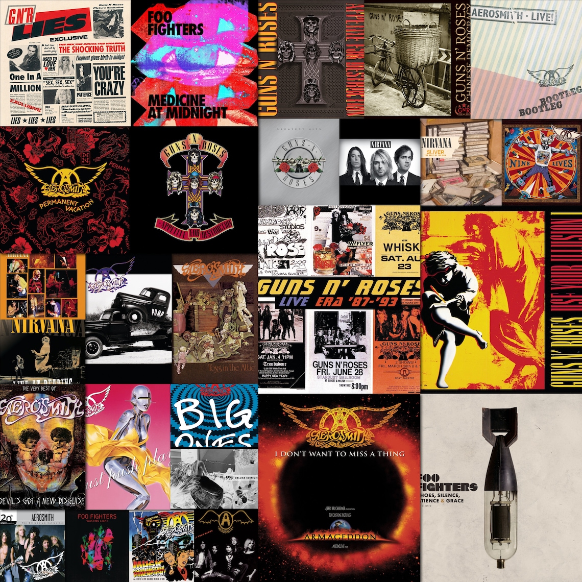 Vintage Album Cover Posters Rock Album Cover Collage Rock Etsy