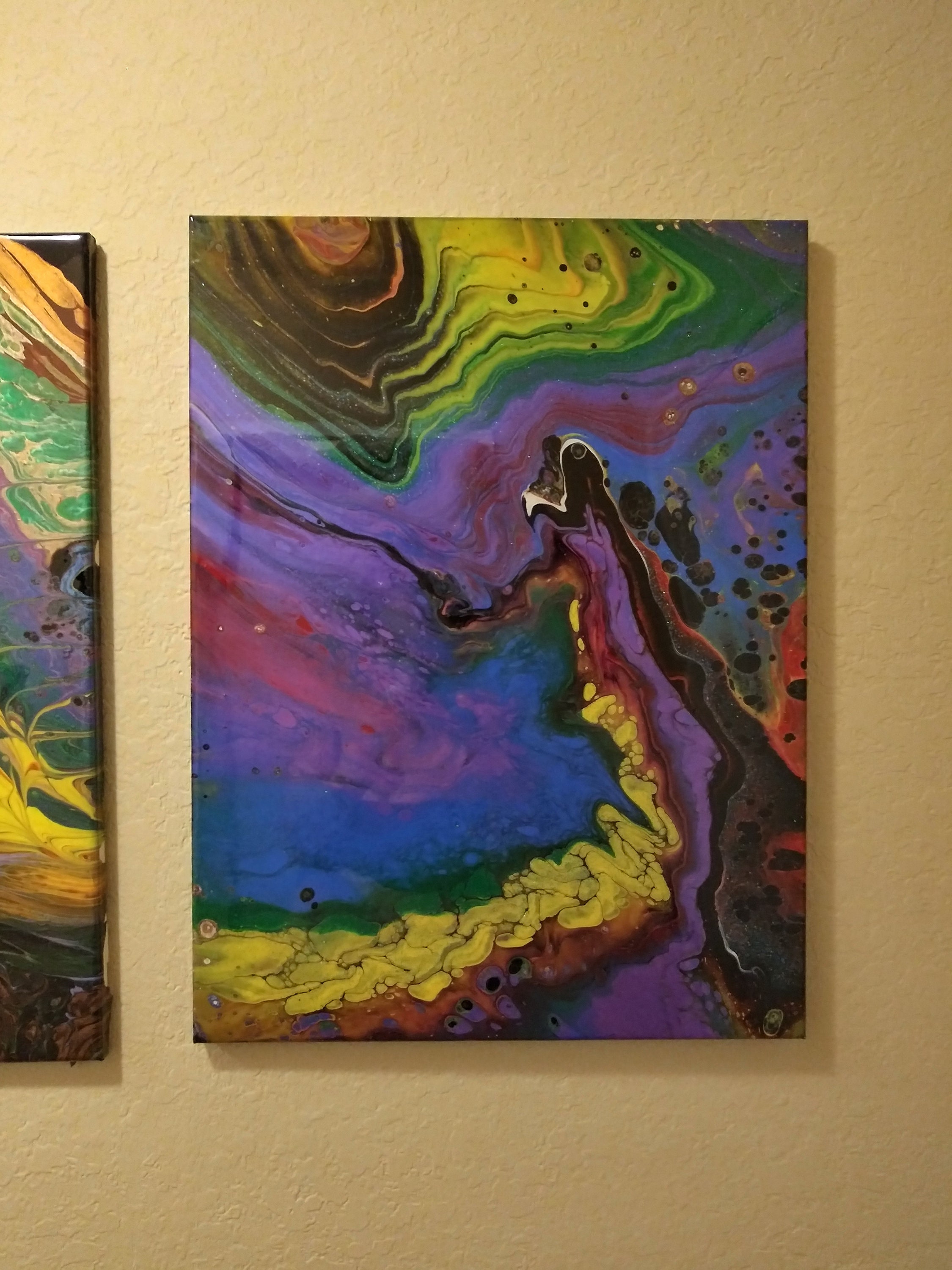 Beautiful extra large pour painting acrylic sealed with high Etsy