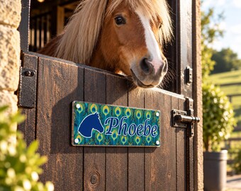 Horse Stable Name sign in New Peacock Feather Design
