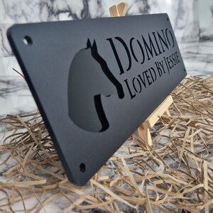 Personalized Horse Stable Name Plate - Laser Cut Black & Gold, Gift For Horse Lovers