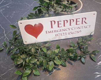 Customisable Horse Stable Name Sign, White with Red Lettering, Personalised Stall Plaque