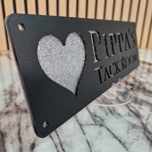 Personalized Horse Stable Name Plate - Laser Cut Black & Gold, Gift For Horse Lovers