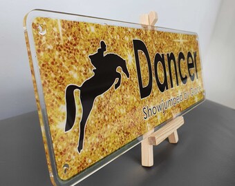 Stemma Porsche Targa Nome Personalizzata Per Cavallo - Testo Rosso E Nero, 10 Combinazioni Di Logo E Font, Ideale Per Scuderie Sticker Stage 6 - Foto 10