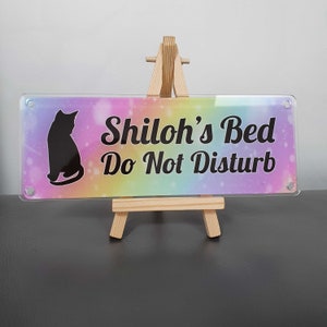 Signo de nombre de gato siamés personalizado, esquina de gato, plato de jardín, 14 colores de fondo, regalo de tamaño de buzón - Tags4Nags