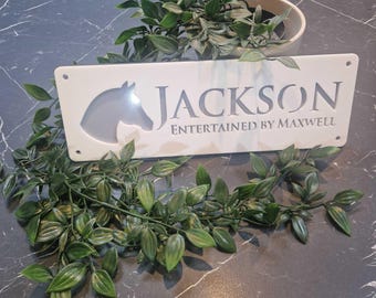 Customisable Horse Stable Name Sign, Laser Cut Door Plaque, Personalised Stall Sign