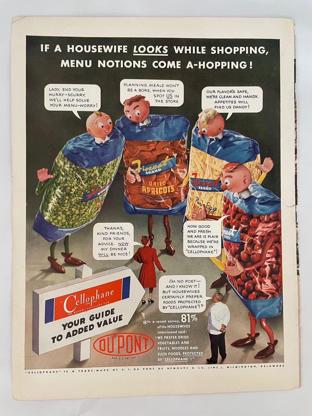 Colorful Vintage Dupont Cellophane Ad Life Magazine 1940s Etsy
