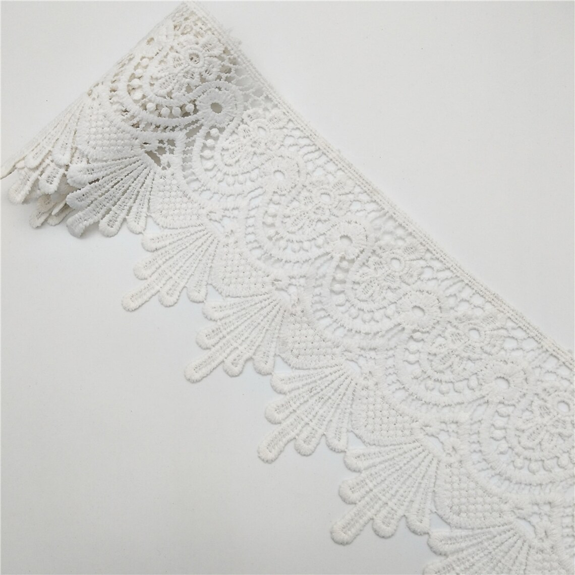 Wide Scallop Lace Trim Sewing Lace Trim White Polyester Etsy