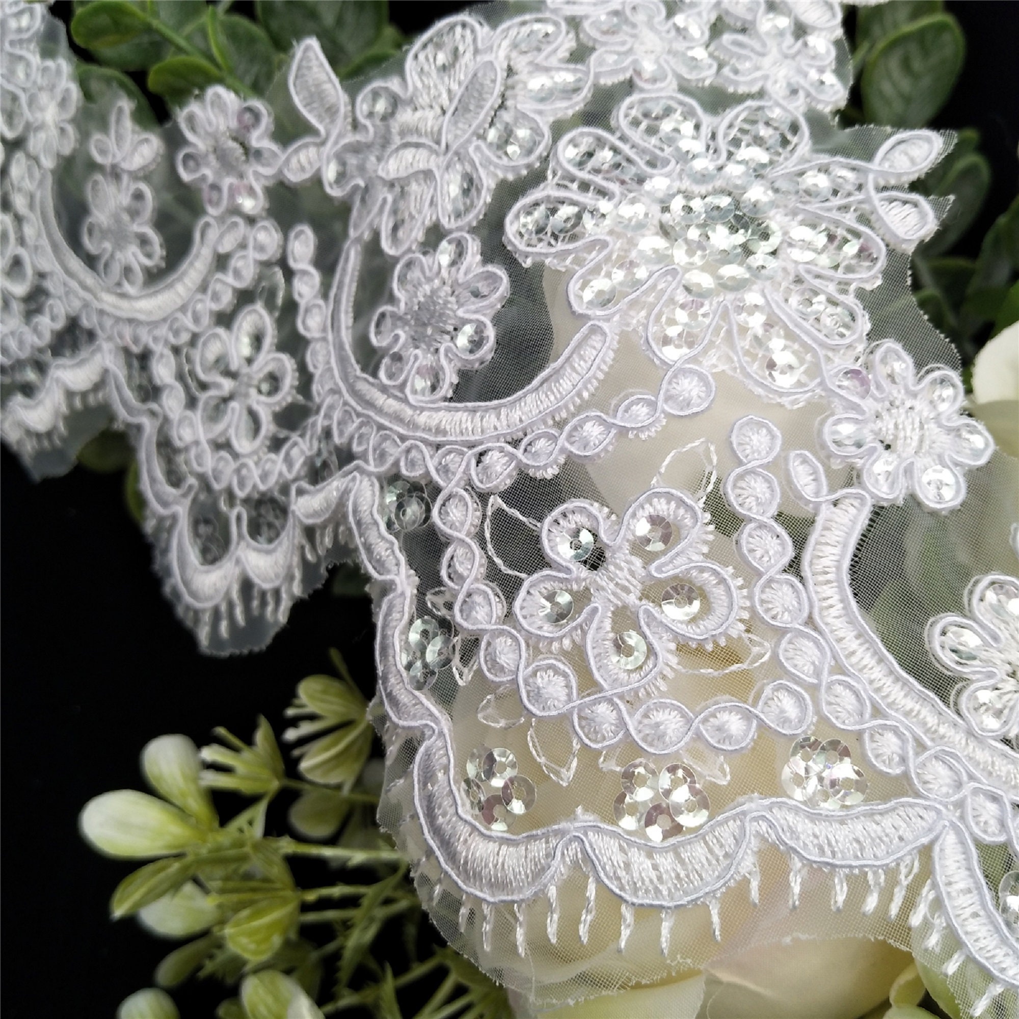 Pure White Wedding Lace Trim Bridal Lace Trim Scalloped Etsy