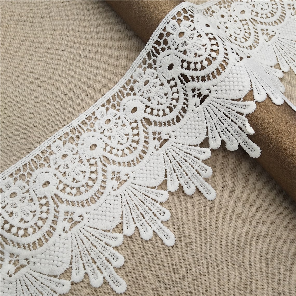 Wide Scallop Lace Trim Sewing Lace Trim White Polyester Etsy