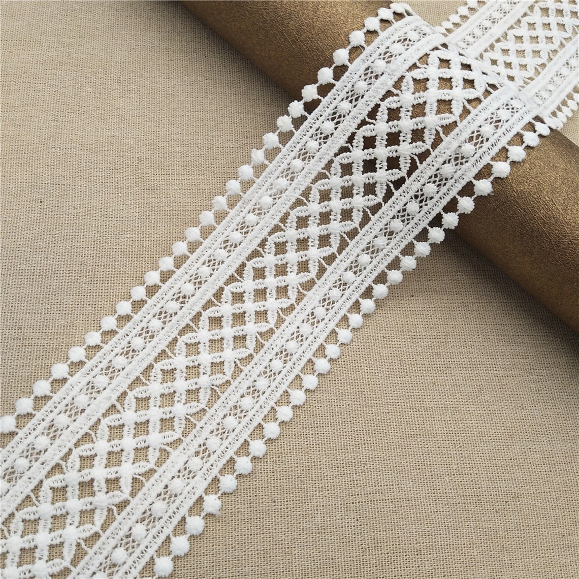 Lace Trim White 3 yard polyester both side wholesale lace Etsy