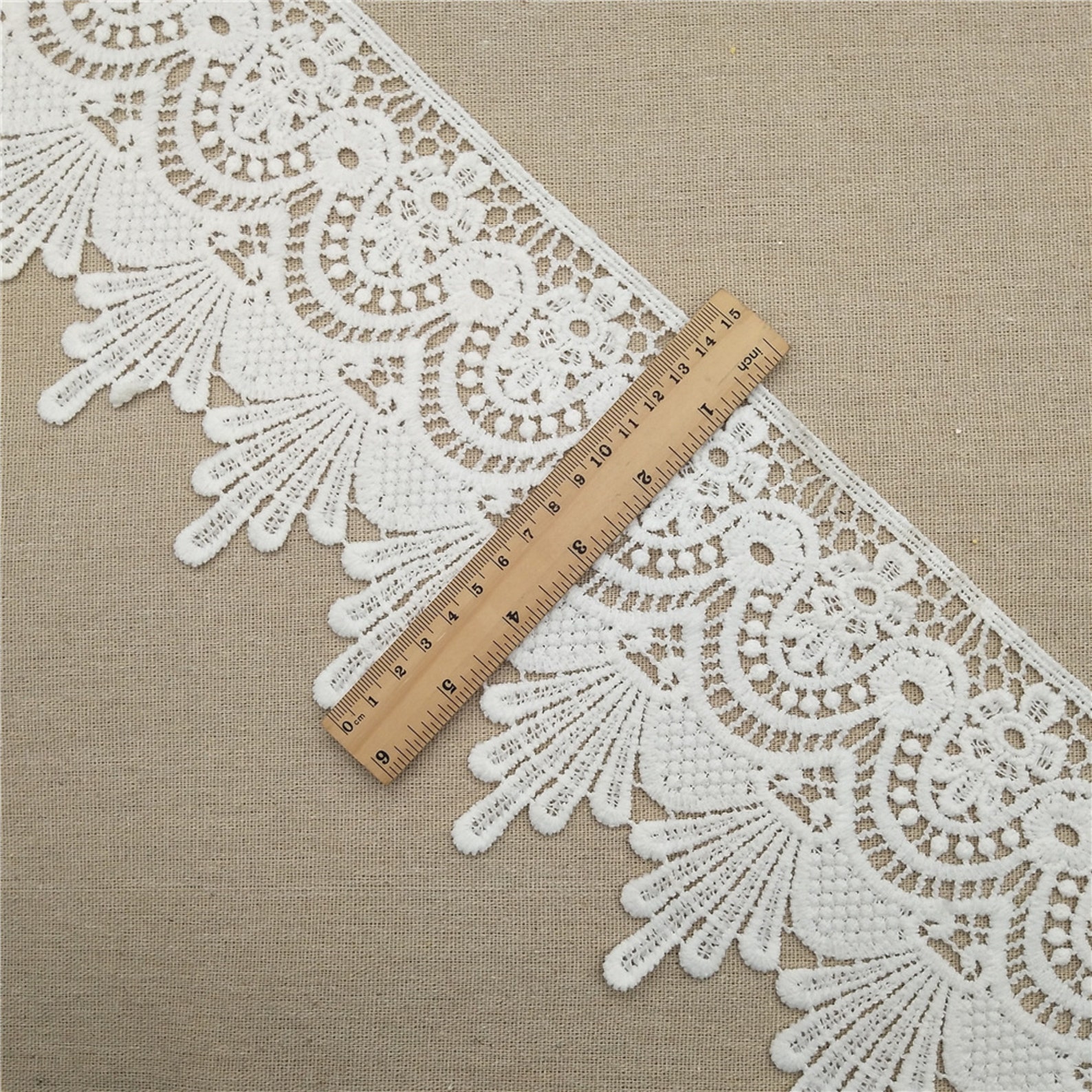 Wide Scallop Lace Trim Sewing Lace Trim White Polyester - Etsy