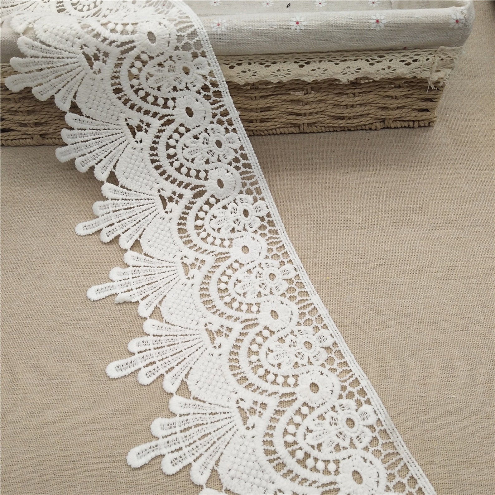 Wide Scallop Lace Trim Sewing Lace Trim White Polyester Etsy