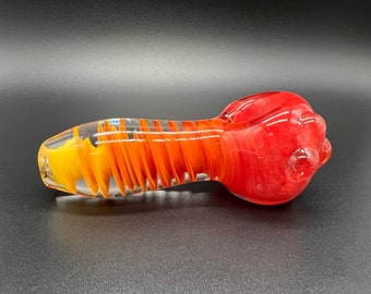 Thick Twisted Heady Glass Frit Pipe