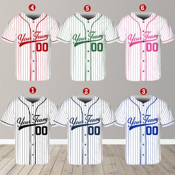 Personalized Name Custom Request Stripe Line Color Baseball 