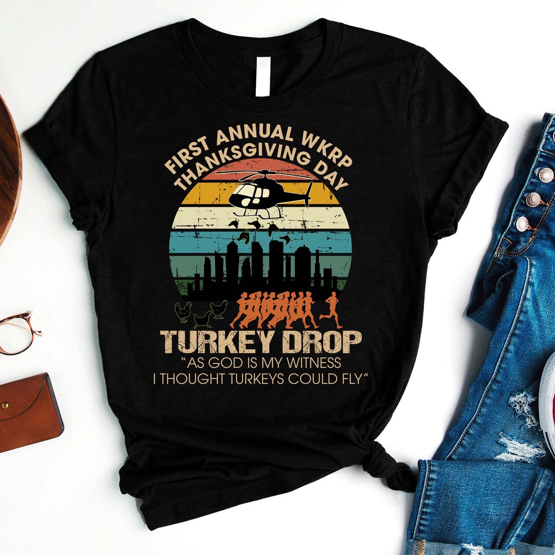 Retro WKRP Turkey Drop Shirt, First Annual WKRP Thanksgiving Day Shirt