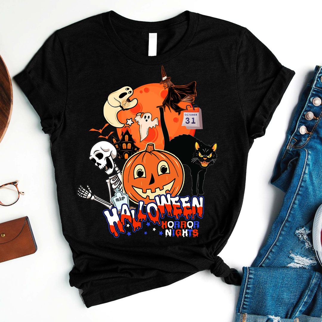 Halloween Horror Nights Shirt Pumpkin Seasonskeleton Etsy